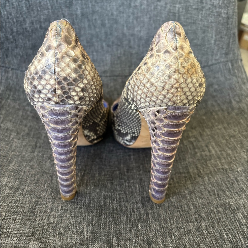 Sergio Rossi Grey Lavender Python Platform Snakes… - image 6